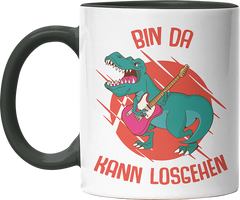 Bin da kann losgehen T Rex 1 Witzige Black Tasse kaufen Geschenk