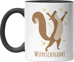 Eichhörnchen Personalisierbar Name 1 Witzige Black Tasse kaufen Geschenk