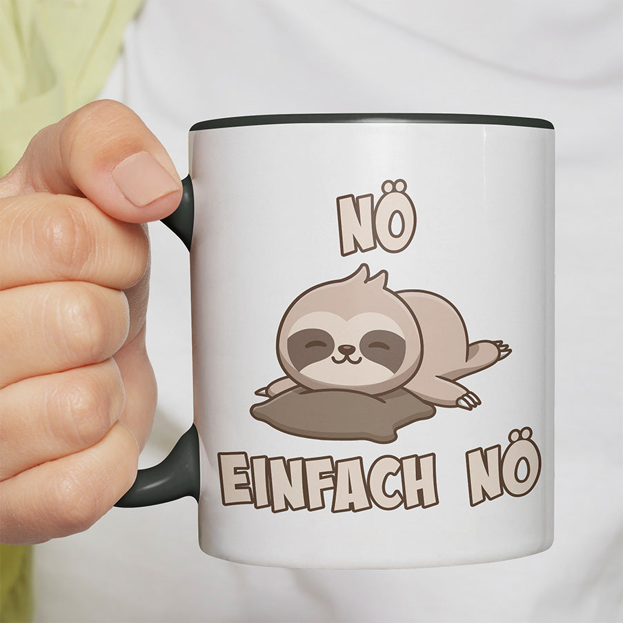 Nö Einfach Nö Faultier 2 Witzige schwarze Tasse kaufen Geschenk