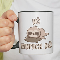 Nö Einfach Nö Faultier 2 Witzige schwarze Tasse kaufen Geschenk