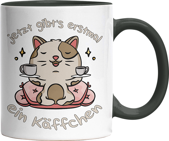 Jetzt gibts erstmal ein Käffchen Katze 3 Witzige Black Tasse kaufen Geschenk