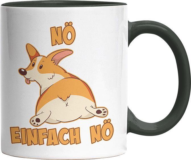 Nö Einfach Nö Corgi zeigt Hintern Witzige Black Tasse kaufen Geschenk
