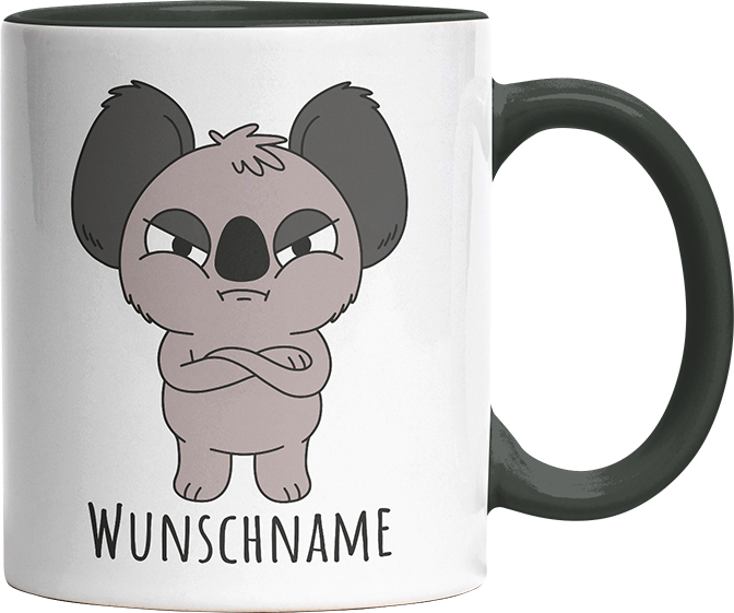 Genervter Koala Personalisierbar Name Witzige Black Tasse kaufen Geschenk