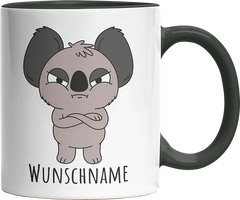 Genervter Koala Personalisierbar Name Witzige Black Tasse kaufen Geschenk