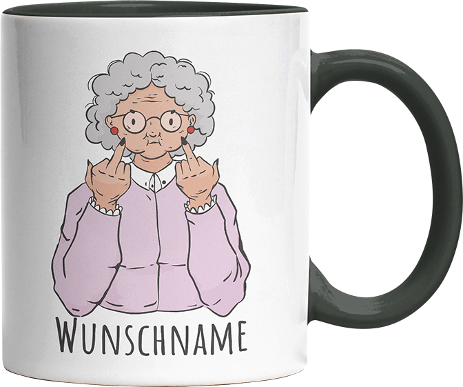 Alte Dame Kaffee Personalisierbar Name Witzige Black Tasse kaufen Geschenk