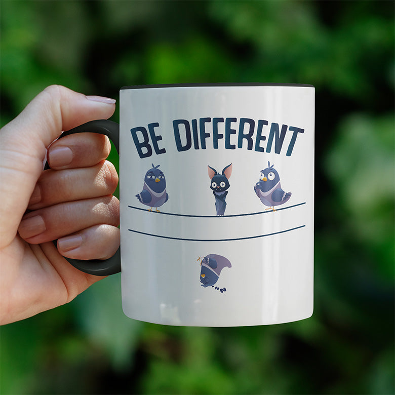 Be different Bat Witzige schwarze Tasse kaufen Geschenk