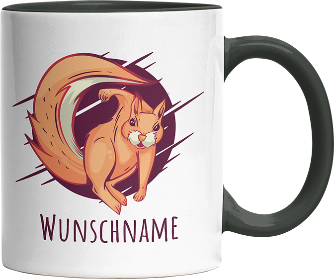 Eichhörnchen Personalisierbar Name 2 Witzige Black Tasse kaufen Geschenk