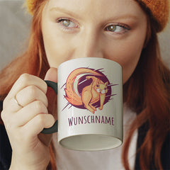Eichhörnchen Personalisierbar Name 2 Witzige schwarze Tasse kaufen Geschenk