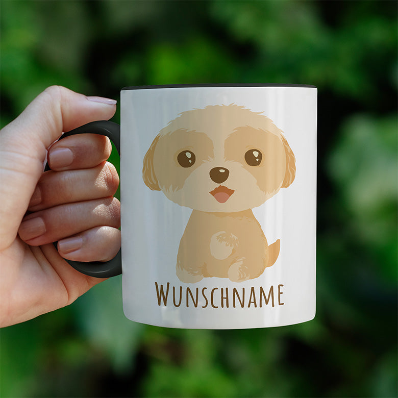 Maltipoo Personalisierbar Name Witzige schwarze Tasse kaufen Geschenk