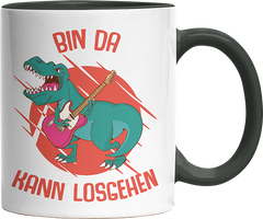Bin da kann losgehen T Rex 1 Witzige Black Tasse kaufen Geschenk