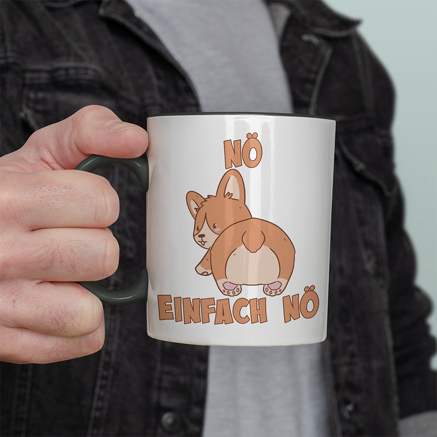 Nö Einfach Nö Corgi Witzige schwarze Tasse kaufen Geschenk