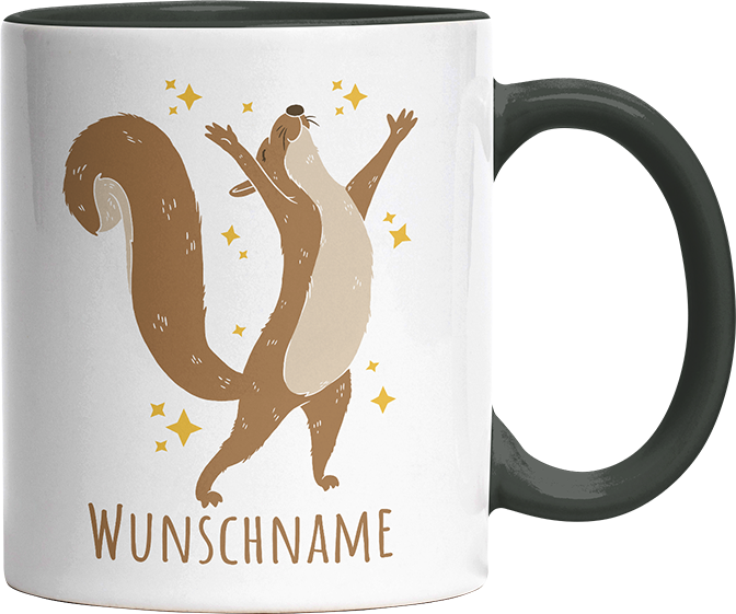 Eichhörnchen Personalisierbar Name 1 Witzige Black Tasse kaufen Geschenk