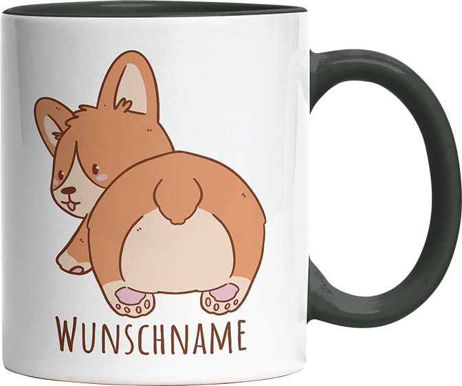 Corgi Popo Kaffee Personalisierbar Name Witzige Black Tasse kaufen Geschenk