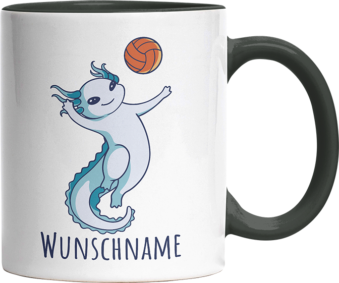 Axolotl Volleyball Kaffee Personalisierbar Name Witzige Black Tasse kaufen Geschenk