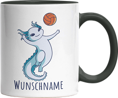 Axolotl Volleyball Kaffee Personalisierbar Name Witzige Black Tasse kaufen Geschenk