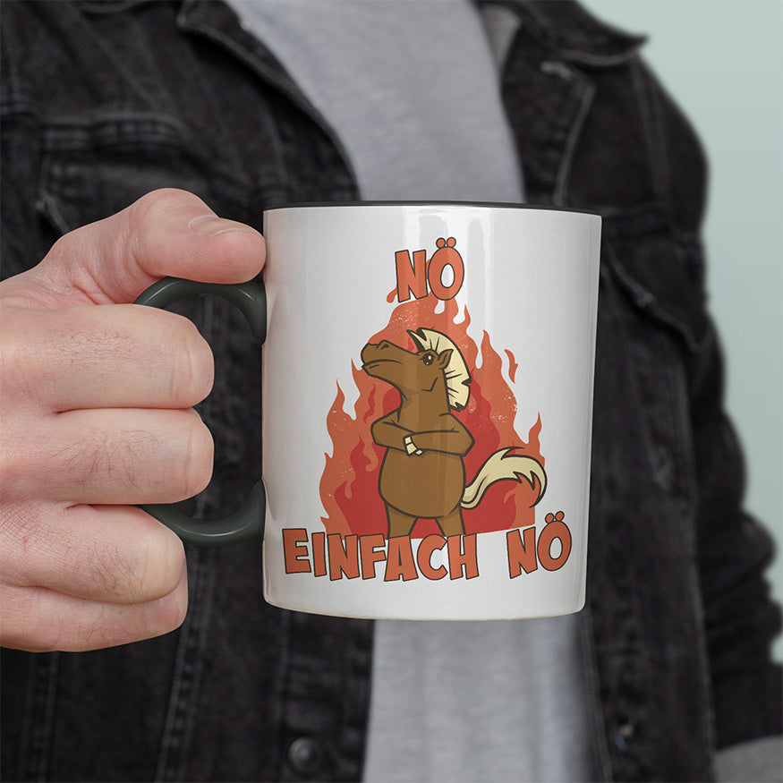 Nö Einfach Nö Pferd Witzige schwarze Tasse kaufen Geschenk