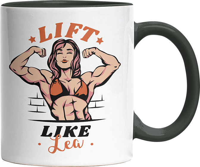Lift Like Bodybuilderin Personalisierbar Name Witzige Black Tasse kaufen Geschenk