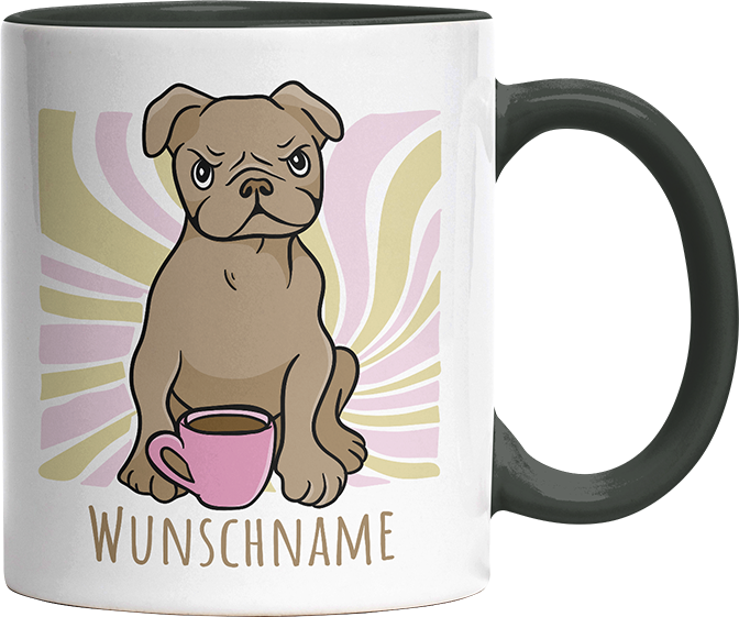 Bulldogge Personalisierbar Name Witzige Black Tasse kaufen Geschenk