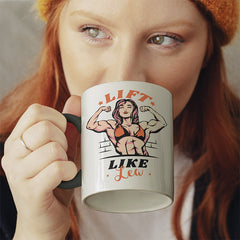 Lift Like Bodybuilderin Personalisierbar Name Witzige schwarze Tasse kaufen Geschenk
