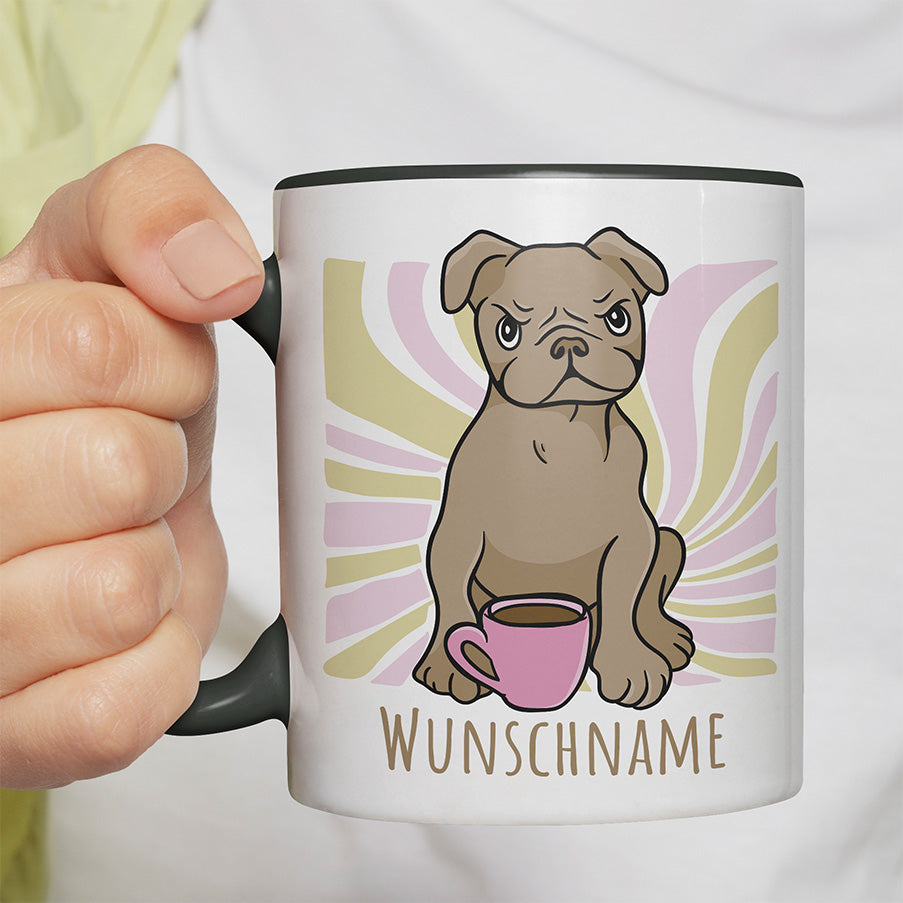Bulldogge Personalisierbar Name Witzige schwarze Tasse kaufen Geschenk