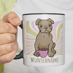 Bulldogge Personalisierbar Name Witzige schwarze Tasse kaufen Geschenk