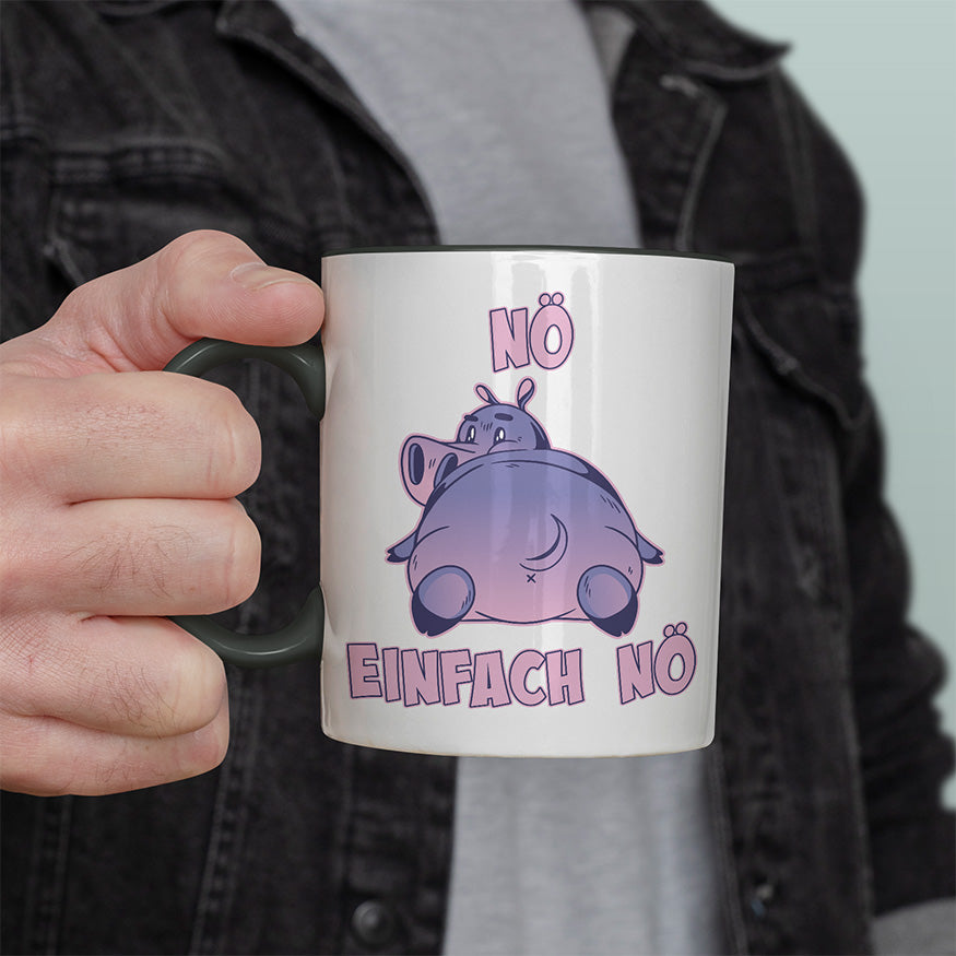 Nö Einfach Nö Flusspferd Witzige schwarze Tasse kaufen Geschenk