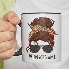 Momlife Personalisierbar Name Witzige schwarze Tasse kaufen Geschenk
