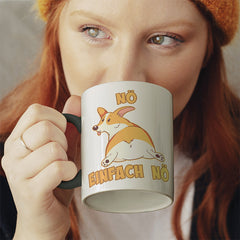 Nö Einfach Nö Corgi zeigt Hintern Witzige schwarze Tasse kaufen Geschenk