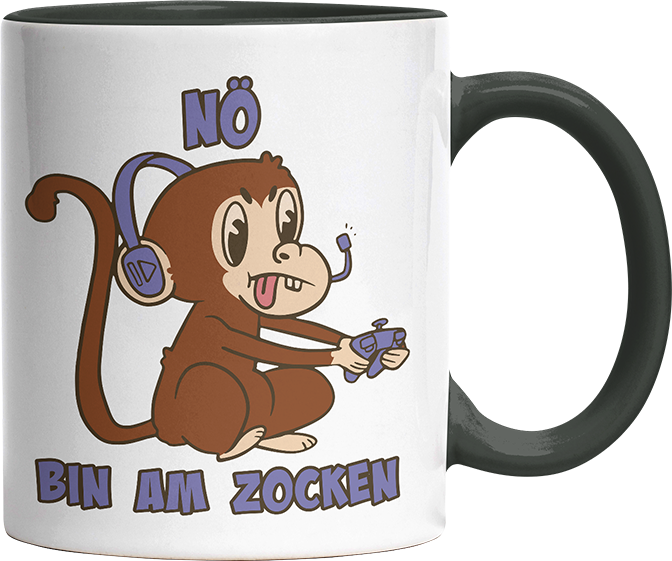 Affe Nö bin am zocken Witzige Black Tasse kaufen Geschenk