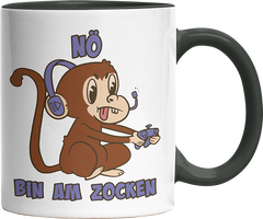 Affe Nö bin am zocken Witzige Black Tasse kaufen Geschenk
