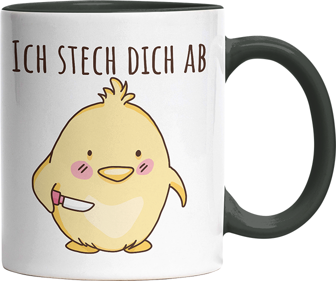 Ich stech dich ab Hühnchen Witzige Black Tasse kaufen Geschenk