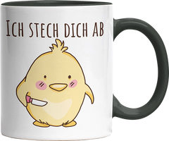 Ich stech dich ab Hühnchen Witzige Black Tasse kaufen Geschenk