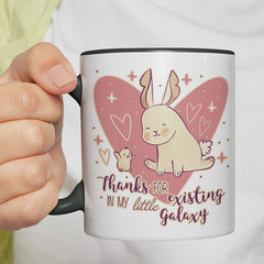 1WH Thanks for existing in my little Galaxy Hase Küken Witzige schwarze Tasse kaufen Geschenk