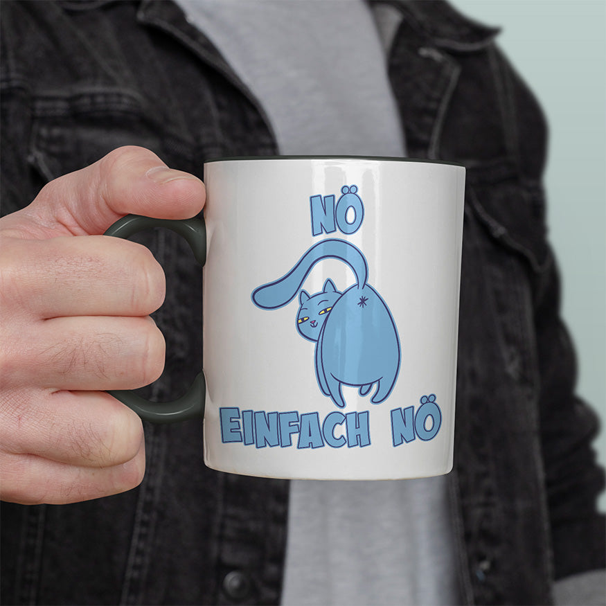 Nö Einfach Nö Katze zeigt Hintern 2 Witzige schwarze Tasse kaufen Geschenk