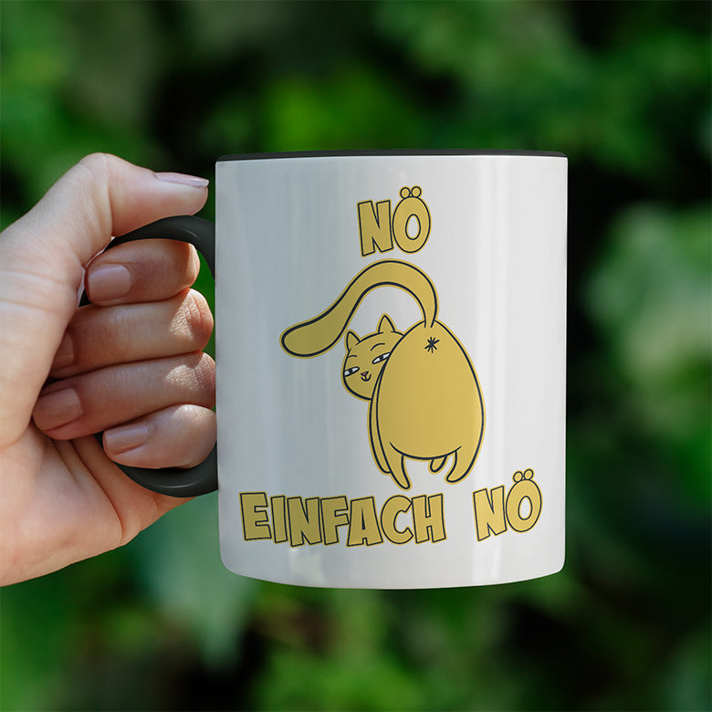 Nö Einfach Nö Katze zeigt Hintern 1 Witzige schwarze Tasse kaufen Geschenk