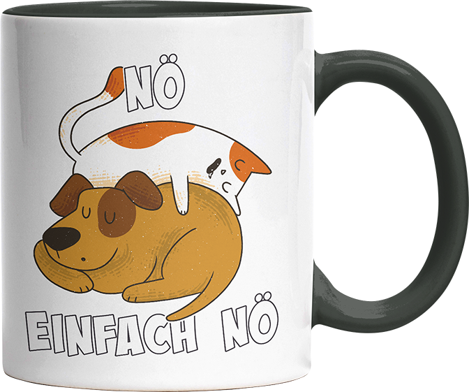 Nö Einfach Nö Hund Katze schlafen Witzige Black Tasse kaufen Geschenk