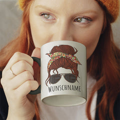 Momlife Personalisierbar Name Witzige schwarze Tasse kaufen Geschenk