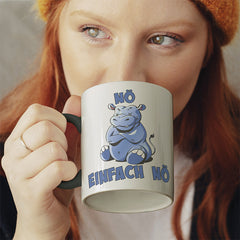 Nö Einfach Nö Hippo Witzige schwarze Tasse kaufen Geschenk