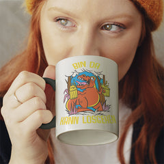 Bin da kann losgehen T Rex Bier Witzige schwarze Tasse kaufen Geschenk