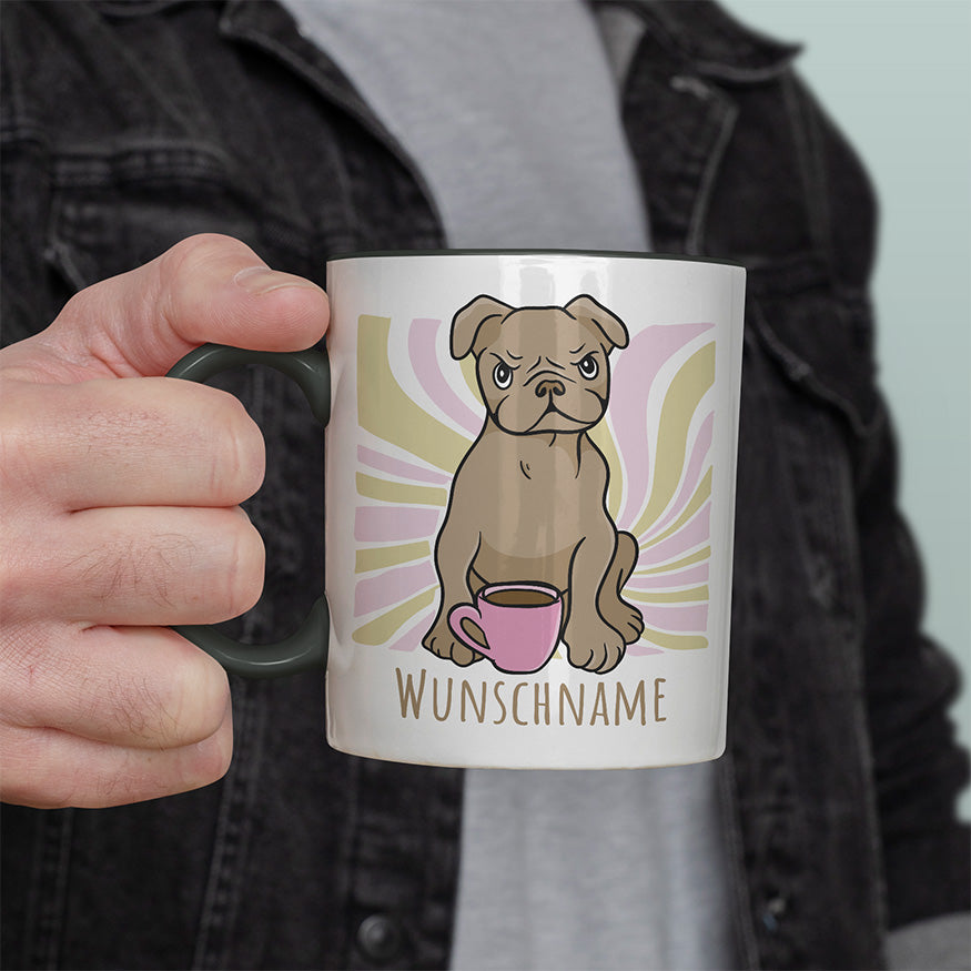 Bulldogge Personalisierbar Name Witzige schwarze Tasse kaufen Geschenk