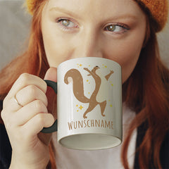 Eichhörnchen Personalisierbar Name 1 Witzige schwarze Tasse kaufen Geschenk