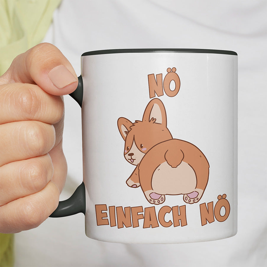 Nö Einfach Nö Corgi Witzige schwarze Tasse kaufen Geschenk