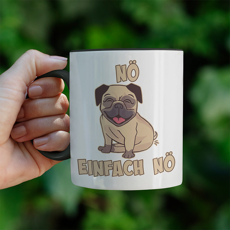 Nö Einfach Nö Mops 1 Witzige schwarze Tasse kaufen Geschenk