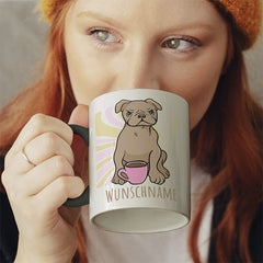 Bulldogge Personalisierbar Name Witzige schwarze Tasse kaufen Geschenk