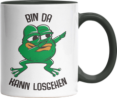 Bin da kann losgehen Frosch Witzige Black Tasse kaufen Geschenk