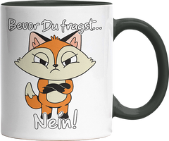Bevor Du fragst nein Fuchs 3 Witzige Black Tasse kaufen Geschenk