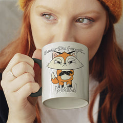 Bevor Du fragst nein Fuchs 3 Witzige schwarze Tasse kaufen Geschenk