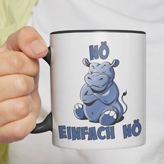 Nö Einfach Nö Hippo Witzige schwarze Tasse kaufen Geschenk