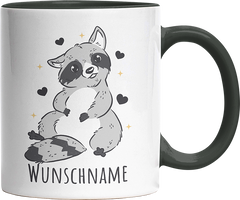 Waschbär Personalisierbar Name Witzige Black Tasse kaufen Geschenk