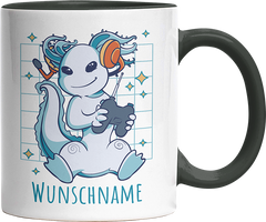 Axolotl Gamer Personalisierbar Name Witzige Black Tasse kaufen Geschenk